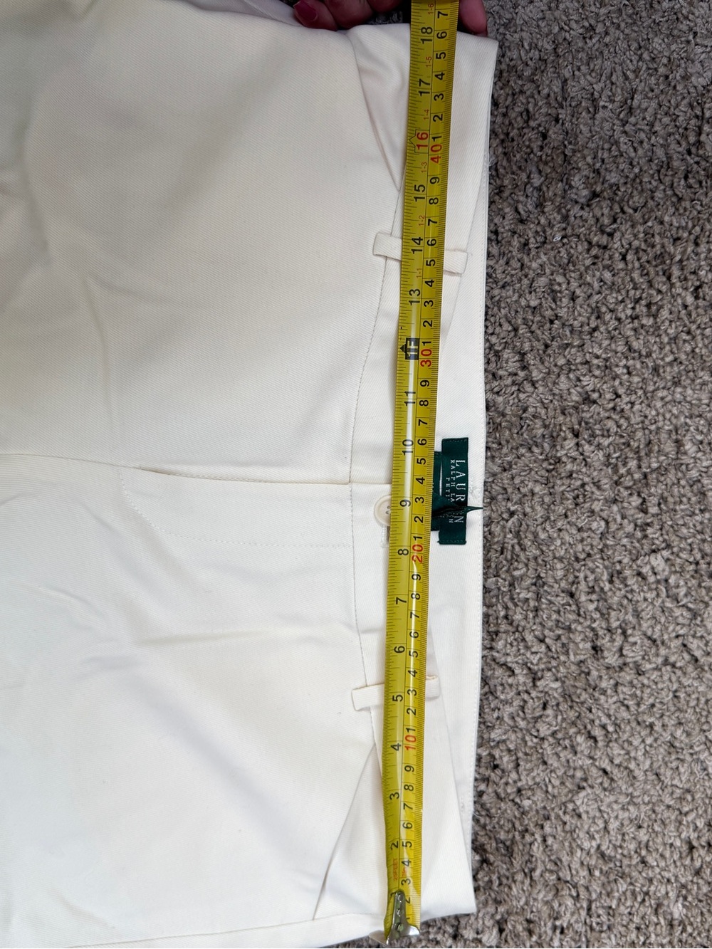 Lauren Ralph Lauren Ivory Wide-Leg Trousers. Size 14P - Picture 3 of 5